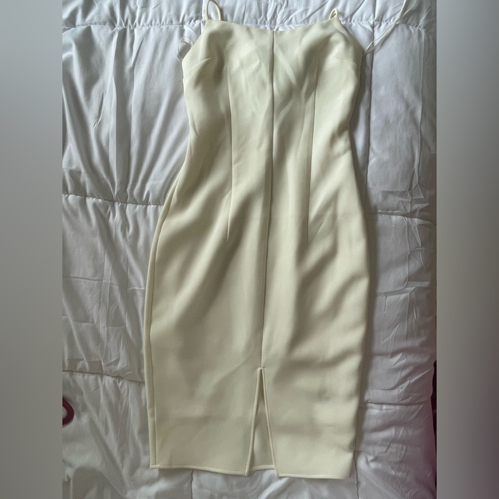 Bodycon formal cream dress from Express.